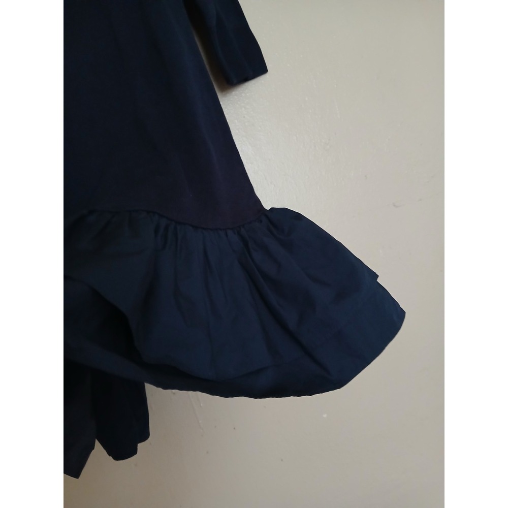 Cos Dress XS Knit Woven Pleat Combo Navy Blue Lagenlook Artsy Minimalist - Picture 7 of 15
